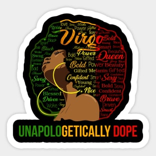 Unapologetically Dope African American Funny Afro Gift Women Sticker